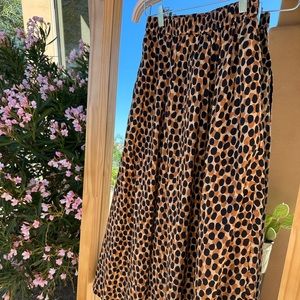 Kate Spade Dotty Leopard Poplin Midi Skirt
